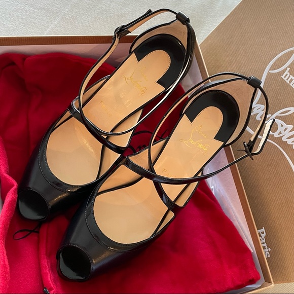 NWT❤️CHRISTIAN LOUBOUTIN❤️Mira Bella 120 Nappa Shiny/Pat Vinyl - Picture 5 of 9